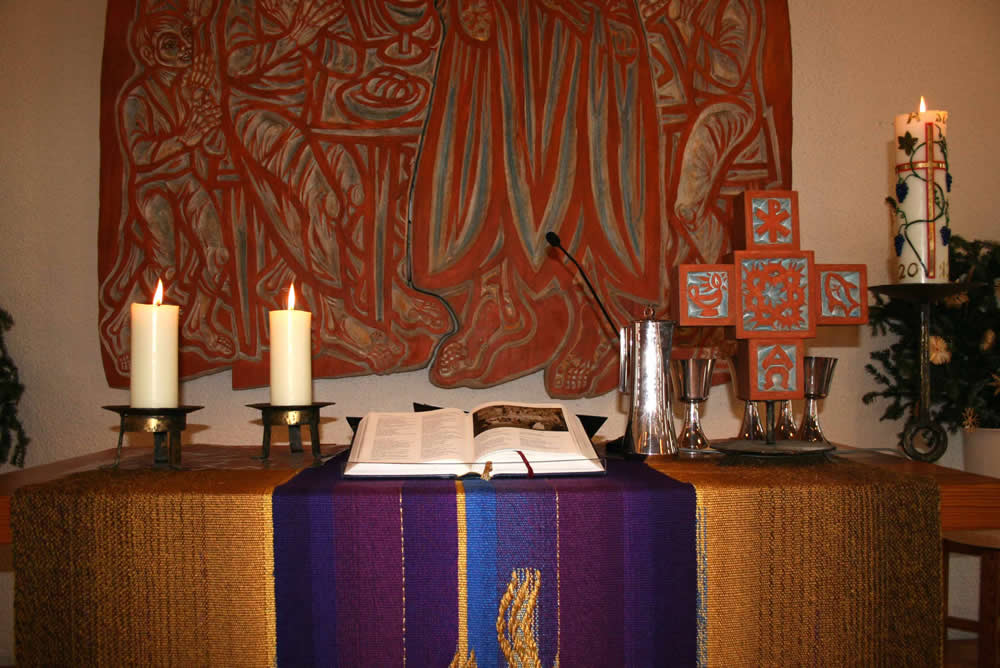 Altar, gerichtet zum Abendmahl